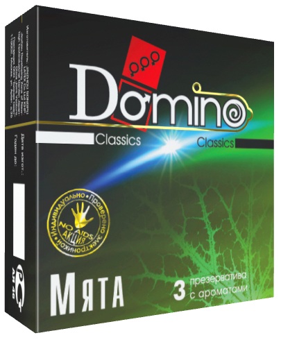 Ароматизированные презервативы Domino  Мята  - 3 шт. - Domino - купить с доставкой в Ростове-на-Дону