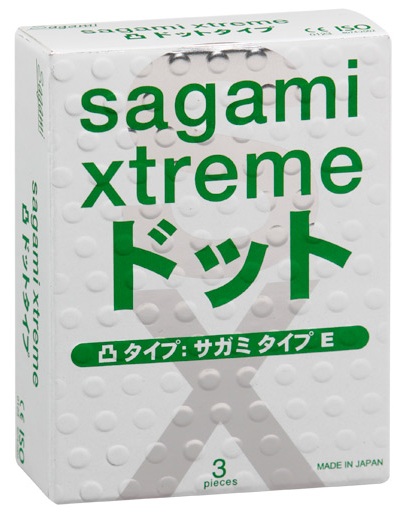 Презервативы Sagami Xtreme SUPER DOTS с точками - 3 шт. - Sagami - купить с доставкой в Ростове-на-Дону