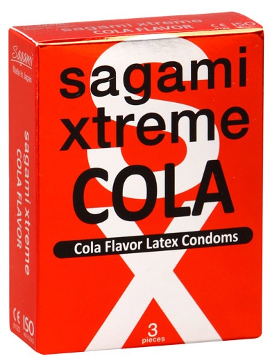 Ароматизированные презервативы Sagami Xtreme COLA - 3 шт. - Sagami - купить с доставкой в Ростове-на-Дону
