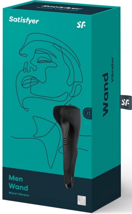 Чёрный нереалистичный мастурбатор с вибрацией Satisfyer Men Wand - Satisfyer - в Ростове-на-Дону купить с доставкой