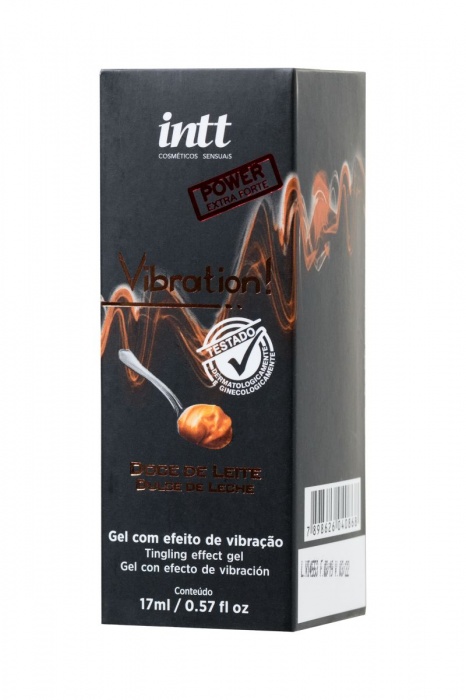 Жидкий массажный гель VIBRATION Dulce de Leche с ароматом сгущенного молока и эффектом вибрации - 17 мл. - INTT - купить с доставкой в Ростове-на-Дону