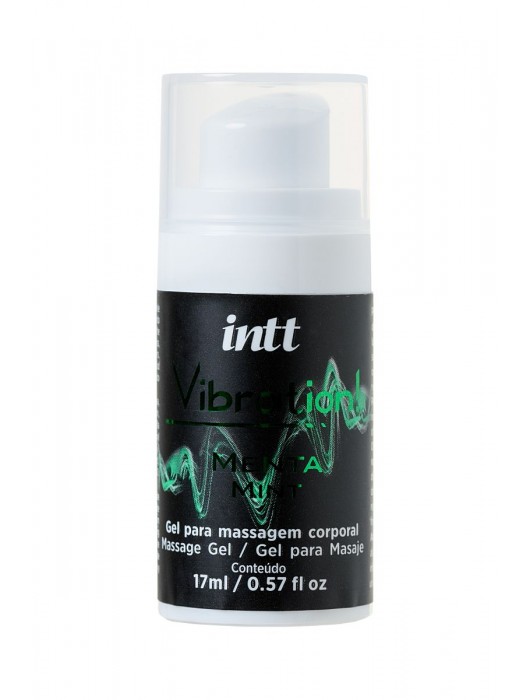 Жидкий массажный гель VIBRATION Mint с ароматом мяты и эффектом вибрации - 17 мл. - INTT - купить с доставкой в Ростове-на-Дону
