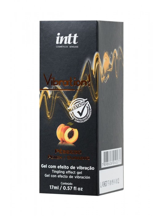 Жидкий массажный гель INTT VIBRATION Peach с ароматом персика и эффектом вибрации - 17 мл. - INTT - купить с доставкой в Ростове-на-Дону