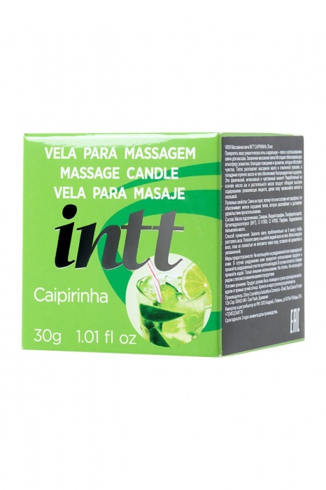 Массажная свеча для поцелуев Caiprinha с ароматом лайма - 30 гр. - INTT - купить с доставкой в Ростове-на-Дону