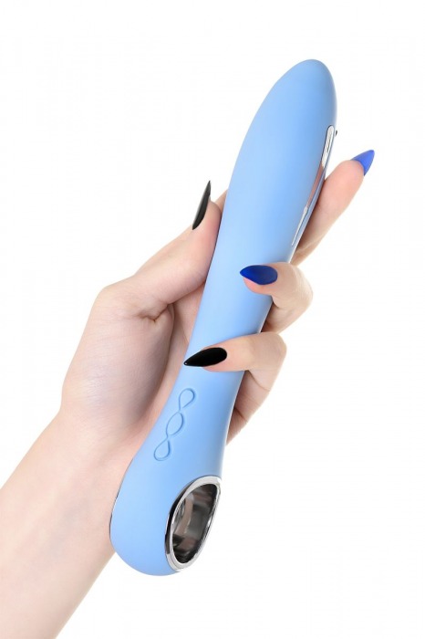 Голубой силиконовый вибратор с электростимуляцией GALVANI VIBE - 21 см. - ToyFa - купить с доставкой в Ростове-на-Дону