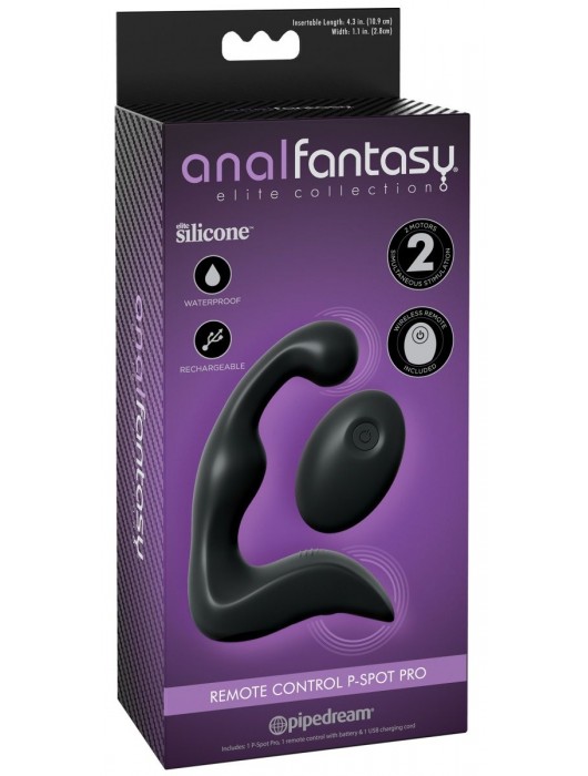 Черный вибромассажер простаты с пультом ДУ Control P-Spot Pro - Pipedream - в Ростове-на-Дону купить с доставкой