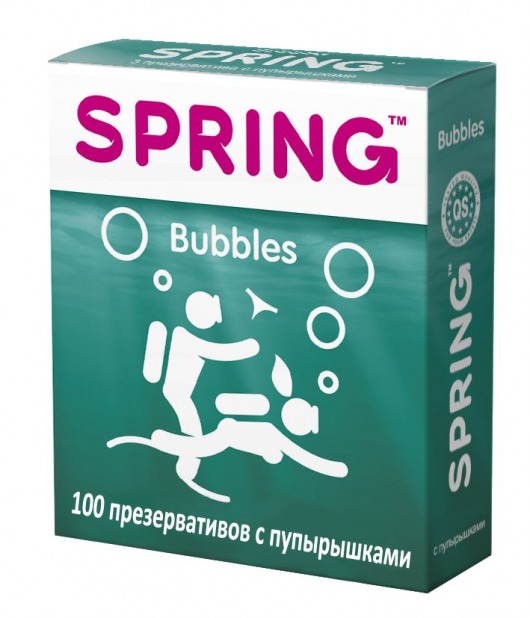 Презервативы SPRING BUBBLES с пупырышками - 100 шт. - SPRING - купить с доставкой в Ростове-на-Дону