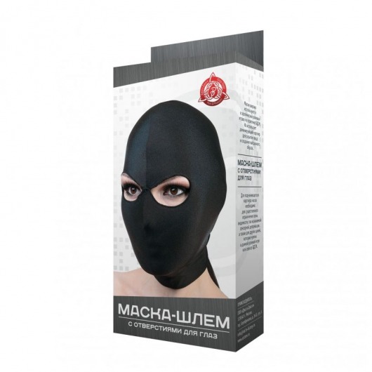 Чёрная маска-шлем с отверстием для глаз - Джага-Джага - купить с доставкой в Ростове-на-Дону