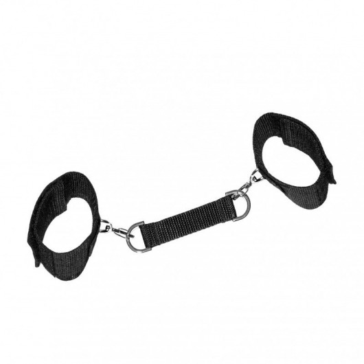 Черные наручники на липучках с креплением на карабинах - Джага-Джага - купить с доставкой в Ростове-на-Дону