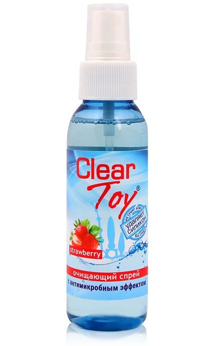 Очищающий спрей для игрушек CLEAR TOY Strawberry - 100 мл. - Биоритм - купить с доставкой в Ростове-на-Дону