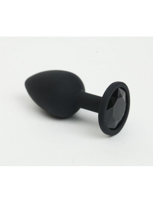 Черная анальная пробка с черным стразом - 7,6 см. - 4sexdreaM - купить с доставкой в Ростове-на-Дону