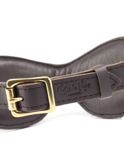 Коричневая кожаная маска на глаза Coco de Mer - Coco de Mer - купить с доставкой в Ростове-на-Дону