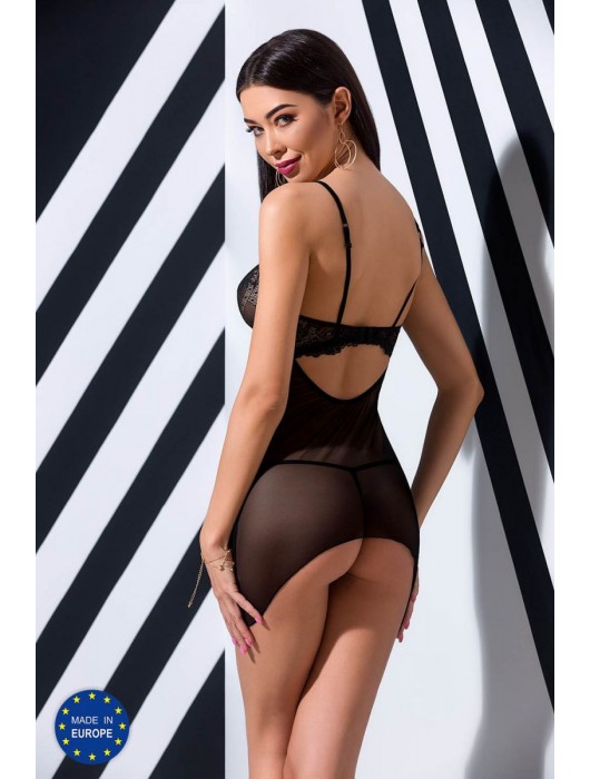 Изысканная полупрозрачная сорочка Veronique с кружевным верхом (большой размер) - Passion купить с доставкой