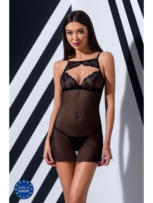 Изысканная полупрозрачная сорочка Veronique с кружевным верхом (большой размер) - Passion купить с доставкой