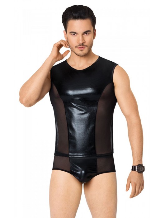 Соблазнительный костюм с wet-look вставками - SoftLine купить с доставкой