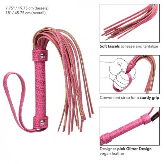 Розовая плеть Tickle Me Pink Flogger - 45,7 см. - California Exotic Novelties - купить с доставкой в Ростове-на-Дону