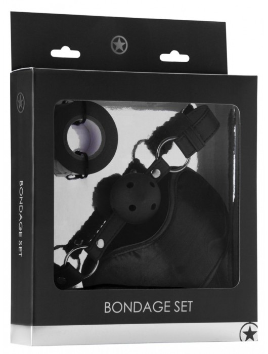 Оригинальный набор Bondage Set: маска, кляп-шарик и скотч - Shots Media BV - купить с доставкой в Ростове-на-Дону
