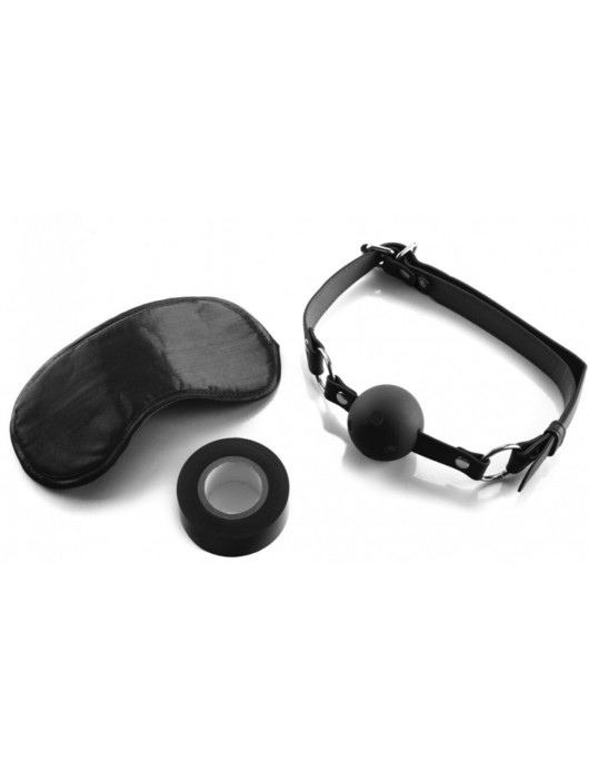 Оригинальный набор Bondage Set: маска, кляп-шарик и скотч - Shots Media BV - купить с доставкой в Ростове-на-Дону