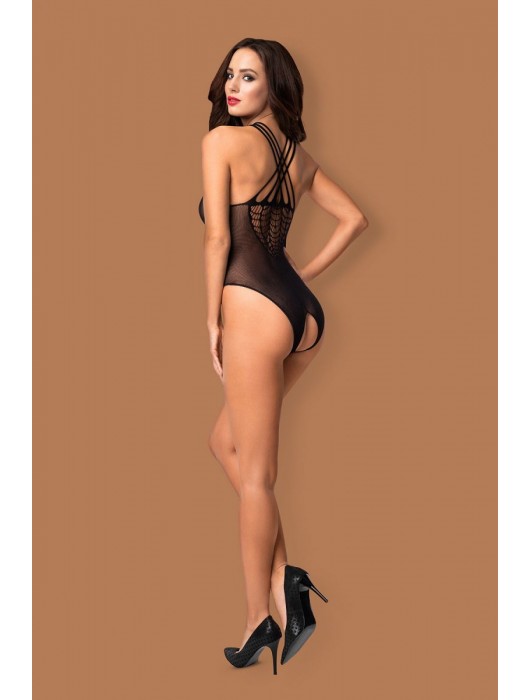 Эффектное полупрозрачное боди в сеточку с интимным доступом - Obsessive купить с доставкой