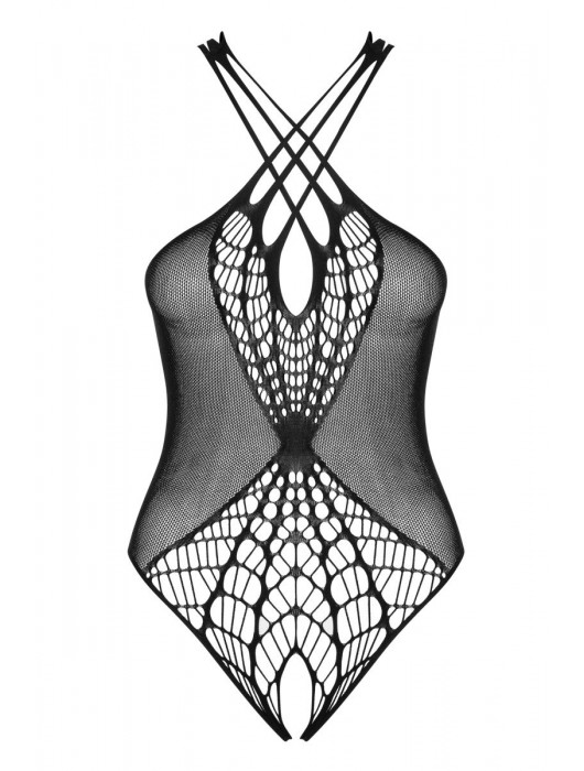 Эффектное полупрозрачное боди в сеточку с интимным доступом - Obsessive купить с доставкой