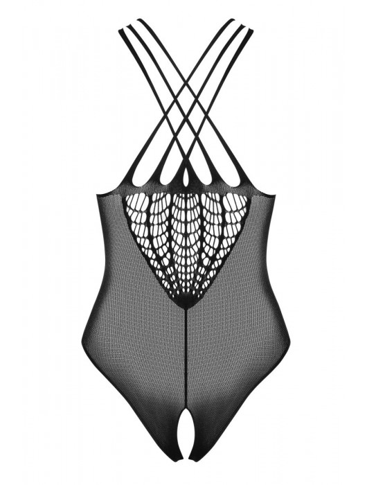 Эффектное полупрозрачное боди в сеточку с интимным доступом - Obsessive купить с доставкой