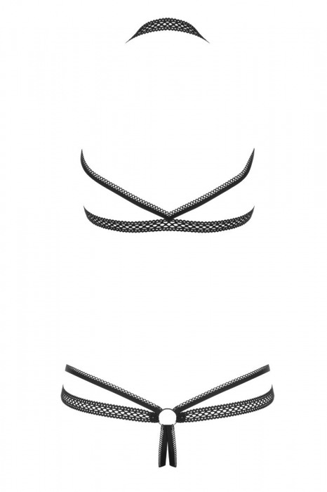 Соблазнительное боди Darkie с колечками - Obsessive купить с доставкой