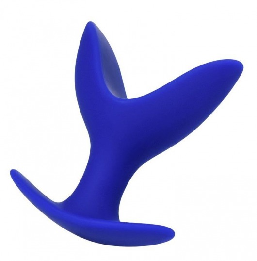 Синяя силиконовая расширяющая анальная втулка Bloom - 9 см. - ToyFa