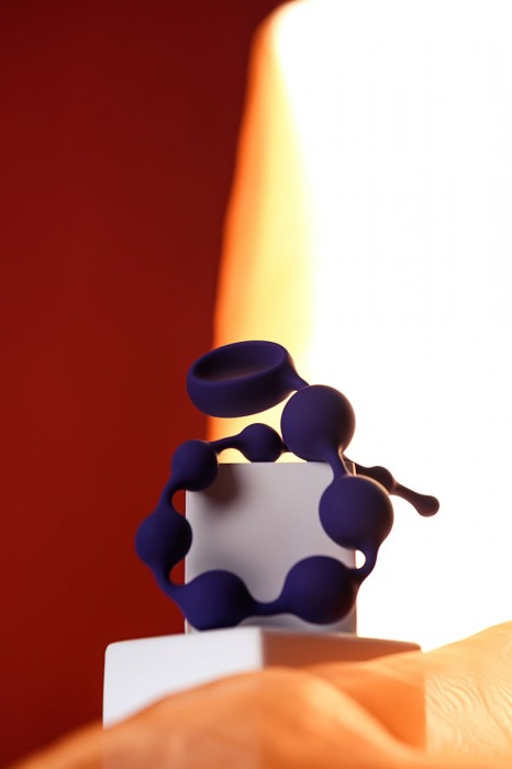 Фиолетовая силиконовая анальная цепочка Grape - 35 см. - ToyFa