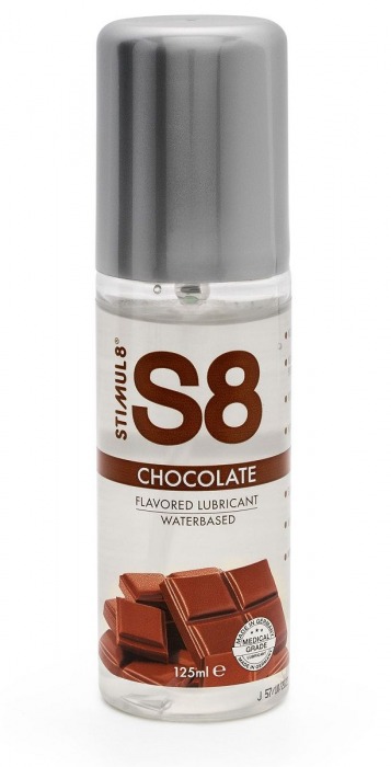 Смазка на водной основе S8 Flavored Lube со вкусом шоколада - 125 мл. - Stimul8 - купить с доставкой в Ростове-на-Дону