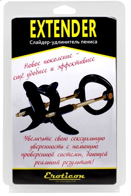 Черный удлинитель пениса Extender - Eroticon - в Ростове-на-Дону купить с доставкой