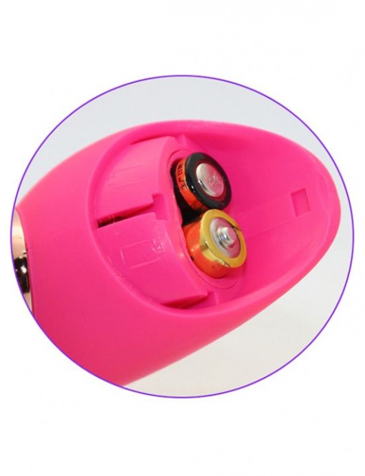 Розовый вибратор с 2 ушками Flower Core - 18,1 см. - Yuanse