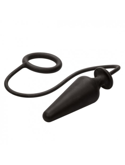 Черное эрекционное кольцо с анальной пробкой Dr. Joel Kaplan Silicone Probe   Ring - California Exotic Novelties - в Ростове-на-Дону купить с доставкой