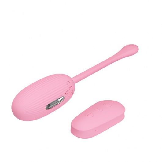Нежно-розовое виброяйцо с функцией электростимуляции Shock Fun - Baile - купить с доставкой в Ростове-на-Дону