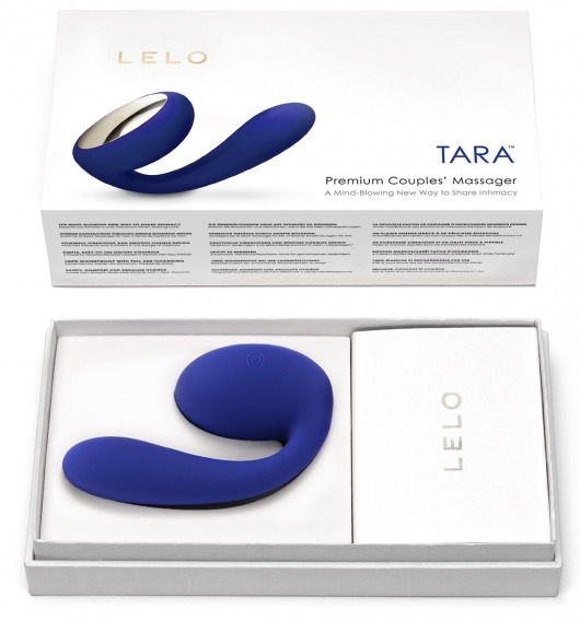 Синий вибромассажер для пар Tara Midnight Blue - Lelo