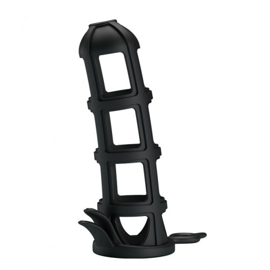 Черная насадка-клетка Penis Sleeve - 11,6 см. - Baile - в Ростове-на-Дону купить с доставкой