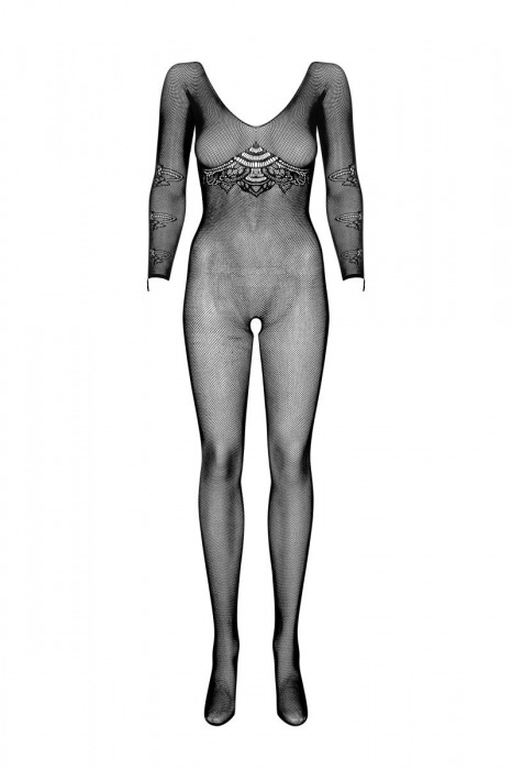 Эффектный сетчатый женский комбинезон с рисунком - Obsessive купить с доставкой
