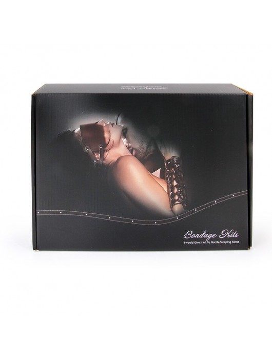 Стильный большой набор БДСМ: маска, ошейник, кляп, фиксатор, наручники, оковы, плеть - Bior toys - купить с доставкой в Ростове-на-Дону