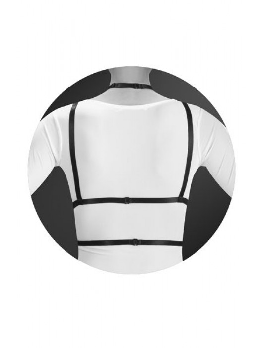 Черная упряжь на грудь Laura - Bijoux Pour Toi - купить с доставкой в Ростове-на-Дону