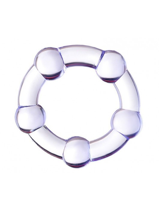 Фиолетовое эрекционное кольцо на пенис с бусинами - Штучки-дрючки - в Ростове-на-Дону купить с доставкой