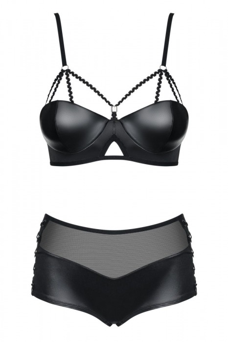 Пикантный комплект белья Leatheria - Obsessive купить с доставкой