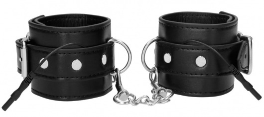 Черные наручники с электростимуляцией Electro Handcuffs - Shots Media BV - купить с доставкой в Ростове-на-Дону