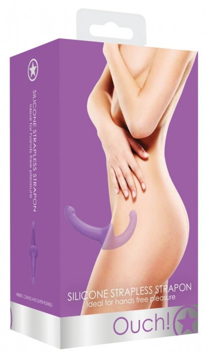 Фиолетовый безремневой страпон Silicone Strapless Strapon - Shots Media BV - купить с доставкой в Ростове-на-Дону