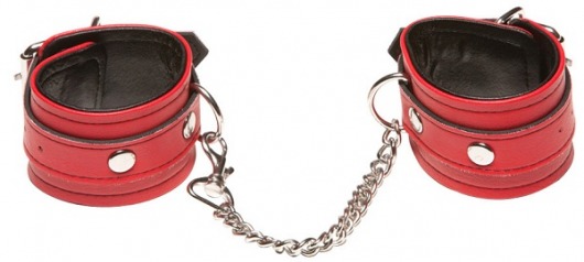 Красные кожаные наручники X-Play - Allure Lingerie - купить с доставкой в Ростове-на-Дону