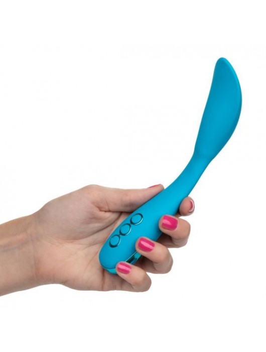 Голубой гнущийся вибратор Palm Springs Pleaser с функцией Power Boost - 15,25 см. - California Exotic Novelties