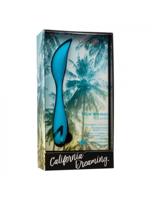 Голубой гнущийся вибратор Palm Springs Pleaser с функцией Power Boost - 15,25 см. - California Exotic Novelties