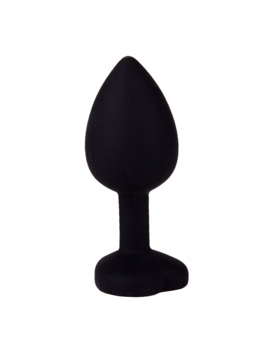 Черная силиконовая пробка с радужным кристаллом - 7,3 см. - Джага-Джага - купить с доставкой в Ростове-на-Дону