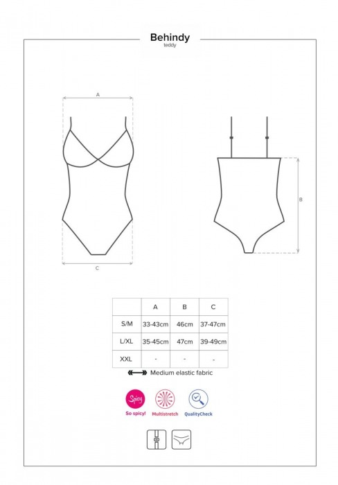 Пикантное боди Behindy - Obsessive купить с доставкой