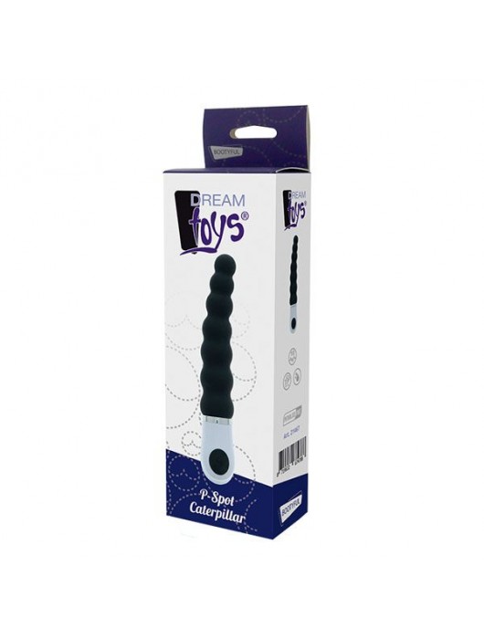 Черный ребристый вибратор P-SPOT CATERPILLAR - Dream Toys - в Ростове-на-Дону купить с доставкой