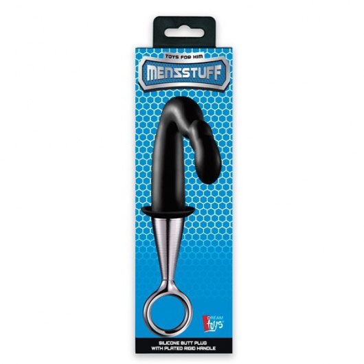 Чёрный изогнутый анальный плаг PROSTATE PLUG PLATED HANDLE - Dream Toys - в Ростове-на-Дону купить с доставкой