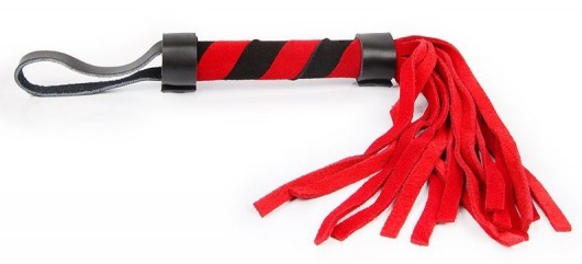 Красно-черная многохвостая плеть с петлей - 27 см. - Bior toys - купить с доставкой в Ростове-на-Дону
